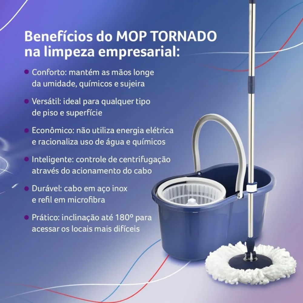  Mop Giratório, Mop Condor, Mop Tornado, Limpeza 360º, Mop Ergonômico, Ferramenta de Limpeza, Mop para Piso
