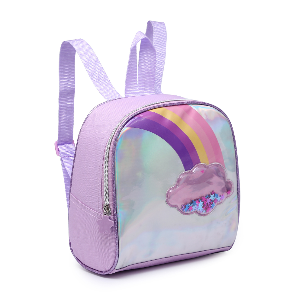 Kit Mochila brilhosa Juvenil de Rodinha, Lancheira Térmica, Estojo Duplo