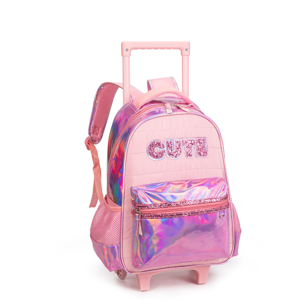 Kit Mochila Juvenil de Rodinha, Lancheira Térmica, Estojo Duplo e Garrafinha