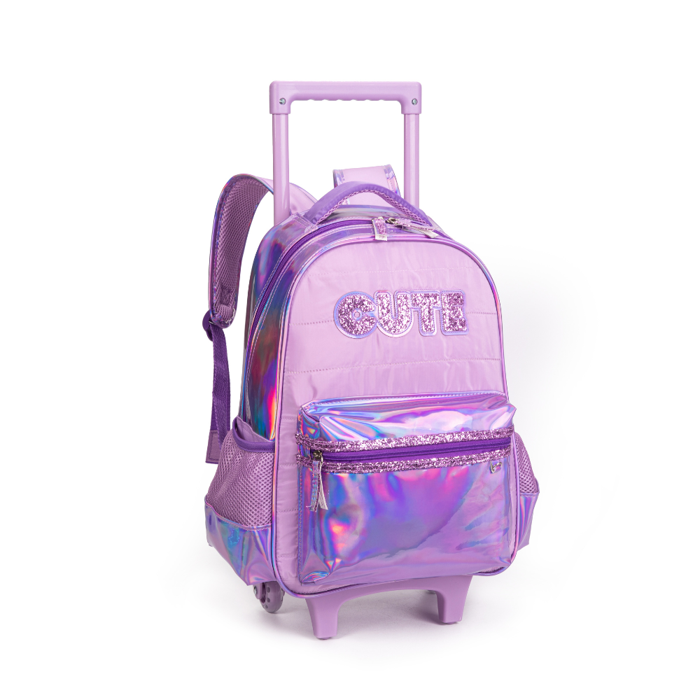 Kit Mochila Juvenil de Rodinha, Lancheira Térmica, Estojo Duplo e Garrafinha